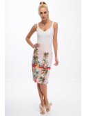 Powder pink pencil skirt with patterns 8401 - Online store - Boutique